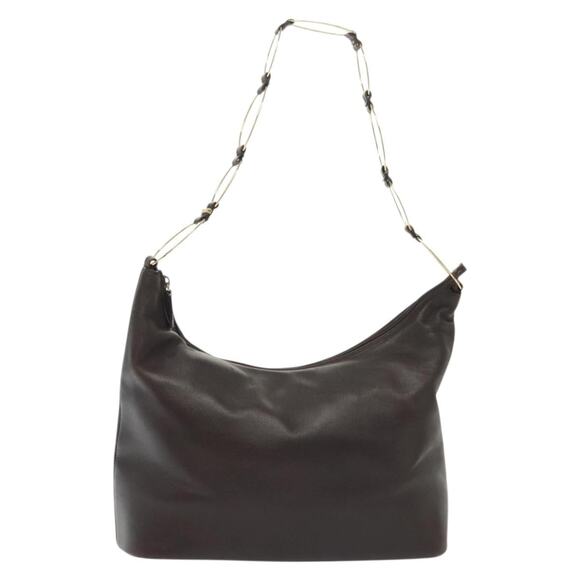 GUCCI Shoulder Bag Leather Brown Gold 001 1998 001 1998